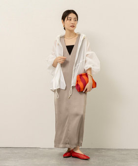 【MAQWEL/マクウェル】ウォッシャブルサテンワンピース