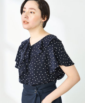 飯豊まりえさん着用＞2wayラッフル衿ブラウス（5-0035-2-01-018