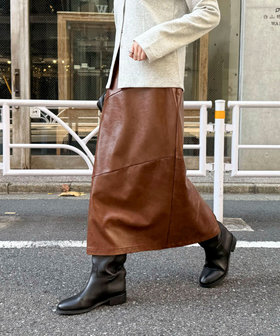 ヴィンテージライクレザースカート