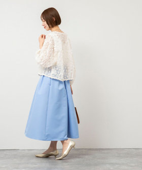ウォッシャブルチュール刺繍羽織ブラウス（5-0035-1-01-013