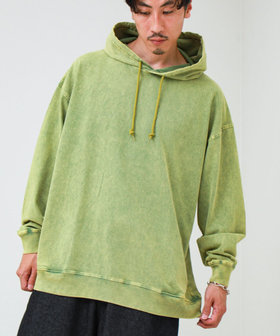 【ロンT以上、パーカー未満】ケミカル加工 フードロンT