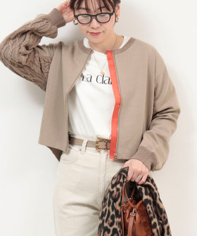 SP No.335 VINTAGE ニットジャケット 切り替え ケーブルニット SP No.335 VINTAGE ニットジャケット 切り替え ケーブルニット