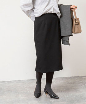 《セットアップ対応》ウォッシャブルウール調タイトスカート