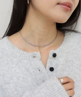 ステンレススクリューチェーンネックレス ショート