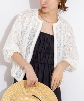 【MARILYN MOON/マリリーンムーン】reversible sheer lace blouson