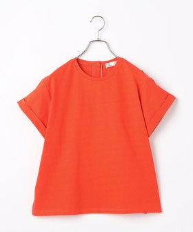 パール釦開き麻調カットT