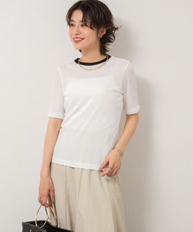 シアー配色トリミング半袖Tシャツ（5-0030-3-03-005）｜NOLLEY'S