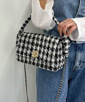 ツィードフラップバッグ