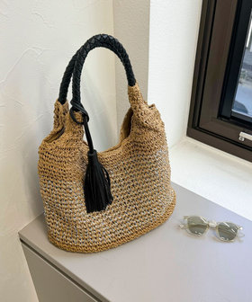 タッセル付ラメペーパートート