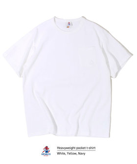 【GEVACO/ゲバコ】ベーシックオープンエンド天竺ポケット刺繍Tシャツ
