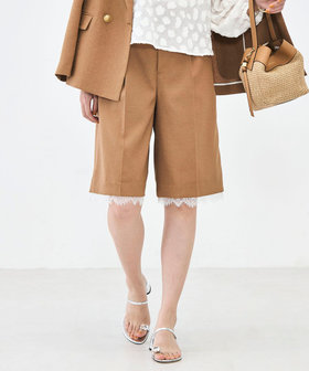 《セットアップ対応》ウォッシャブルハイスペック麻調2WAYハーフパンツ