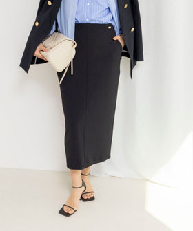 ウォッシャブルニットジョーゼットタイトスカート
