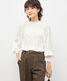 ［WEB限定 SPECIAL SALE！］ウォッシャブル2WAY割繊衿フリルブラウス