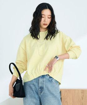 裾インゴムブークレープルオーバー