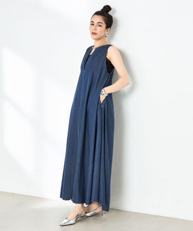 RM denim】ロング丈テンセルデニムワンピース（5-0038-1-07-002
