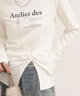ツイストデザインballetロンTシャツ