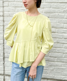 ウォッシャブルサラドラトリコットペプラムブラウス