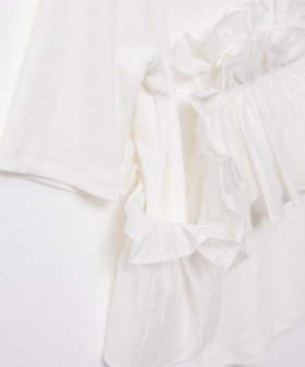 Nolley's☆RieMiller☆フリル付き3wayストレッチリブカットソー フリル付き3WAYストレッチリブカットソー | NOLLEY'S(ノーリーズ