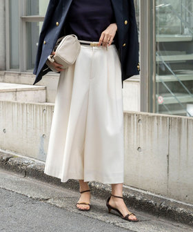 Theory 24SS ウォッシャブル ワイド クロップド パンツ 黒 ウォッシャブルクロップドワイドツイルパンツ（6-0035-1-09-002