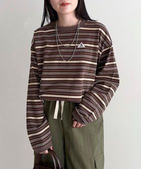 【GEVACO/ゲバコ】ボーダー天竺ベーシックロングスリーブTシャツ