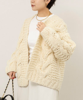 【IRONING/アイロニング】cable rough cardigan