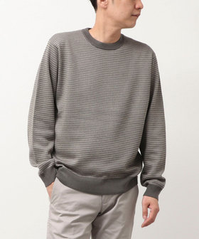 2色引き上げ地柄プルオーバーニット