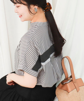 バックヨークテープ半袖ブラウス