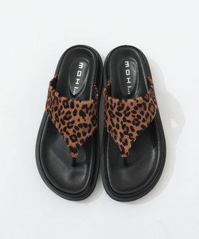 【MOHI/ モヒ】レオパード厚底トングサンダル