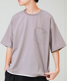 【フレブル刺繍/セットアップ対応】カラミ織りTEE フェイクレイヤード