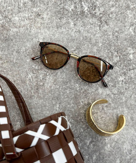 メタルテンプルボストンサングラス