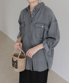 とろみデニムオーバーシャツ