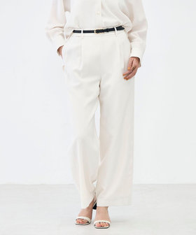 《セットアップ対応》ウォッシャブルストレッチツイルイージーワイドパンツ