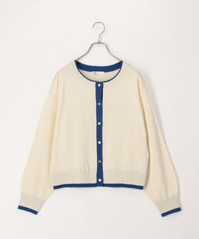 配色レイヤード風カーディガン