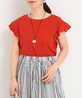tシャツ 5分袖フレア麻調カットT レディース fredy couleur tシャツ 5分袖フレア麻調カットT レディース
