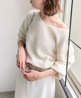 ウール混へアリー2WAYプルオーバー