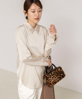 ウォッシャブルNEWオトナサテン襟付きブラウス（5-0035-7-01-007