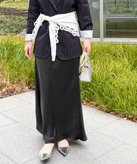 ウォッシャブルダブルサテンナロースカート