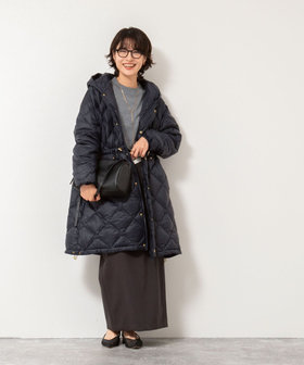 TAION/タイオン】別注ミドル丈Aラインフードダウン（5-0205-6-08-001