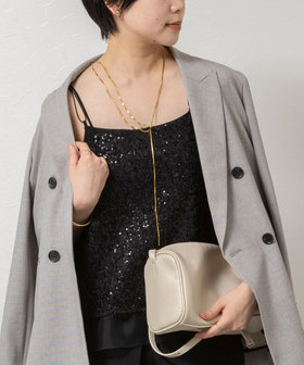 ウォッシャブルフェザースパンコールチュールキャミブラウス