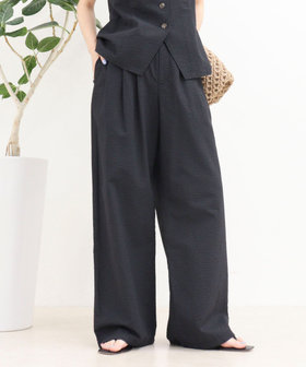 ［WEB限定 SPECIAL SALE！］《セットアップ対応》ギンガム/無地タックパンツ