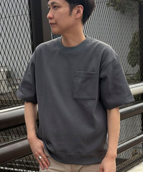 吸水速乾》PERFECTEXドライワッフル クルーネック Tシャツ（6-0804-2