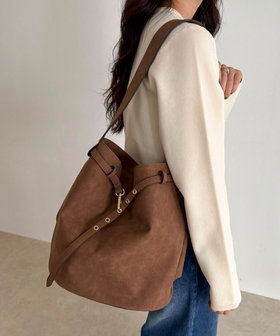 【WEB限定カラー】スエードベルトホーボーバッグ