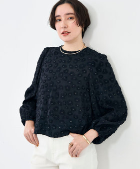 【KIRYU】ウォッシャブル花柄ジャガードブラウス