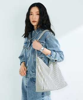 ストライプ/ギンガムワンショルバッグ