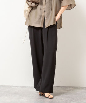 【新品】NOLLEY'S  美脚 ダブルクロスパンツ ブラック 36 セットアップ対応》ウォッシャブルダブルクロススリムパンツ（5