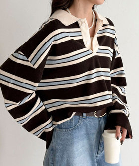 ラガーボーダーニットプルオーバー（5-0021-6-22-201）｜fredy