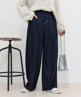 【低身長サイズ34有り】ライトシャンブレーデニムイージーパンツ