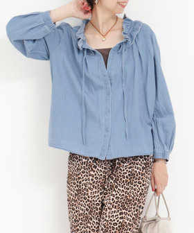 NOLLEYSデニムフリルシャツ 長袖 NOLLEY'S｜【RM denim】フリルデニムブラウス | Rakuten Fashion(楽天