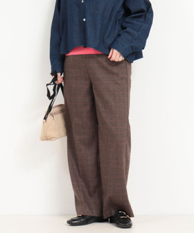 グレンチェックセンタープレスパンツ