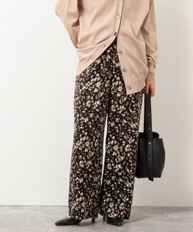 ウォッシャブルレオパードプリントパンツ